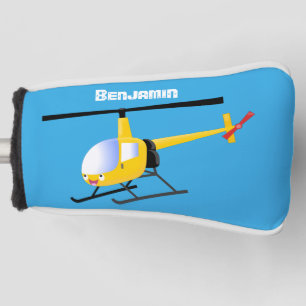 Funda Para Palo De Golf Helicóptero de personalizado alegre amarillo lindo