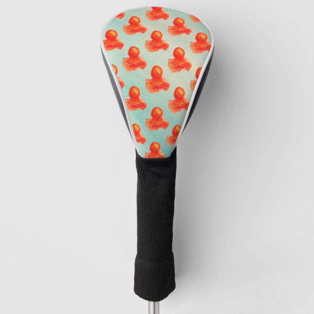 Funda Para Palo De Golf Hermosa acuarela Naranja Jellyfish (Anverso)