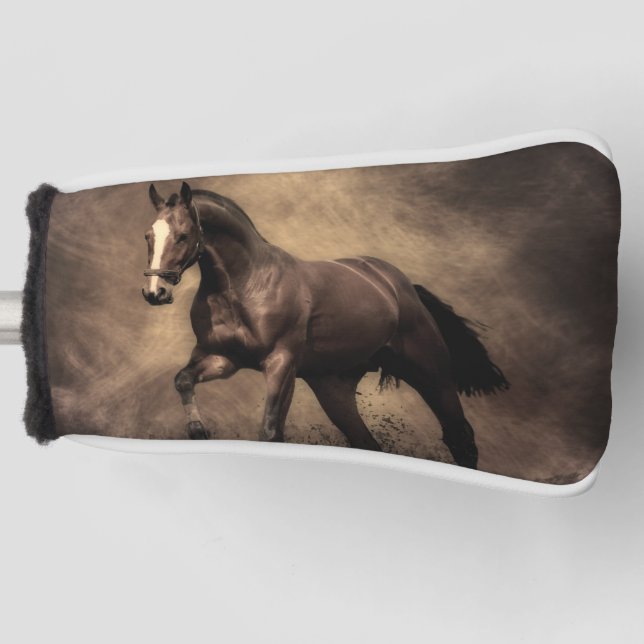 Funda Para Palo De Golf Hermosa almohada de caballo marrón (Anverso)
