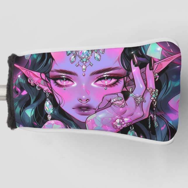 Funda Para Palo De Golf Hermosa Chica Demon Elf Anime (Anverso)