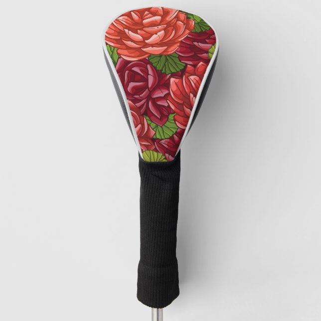 Funda Para Palo De Golf Hermosa Mano Pintada Floral (Anverso)