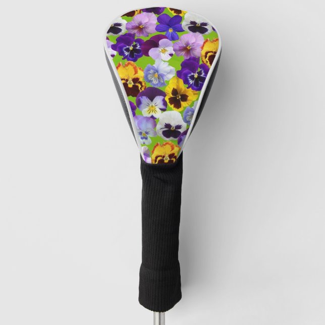 Funda Para Palo De Golf Hermosas pansitas de primavera (Anverso)