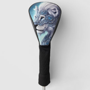 Funda Para Palo De Golf Hermoso león guerrero blanco blindado
