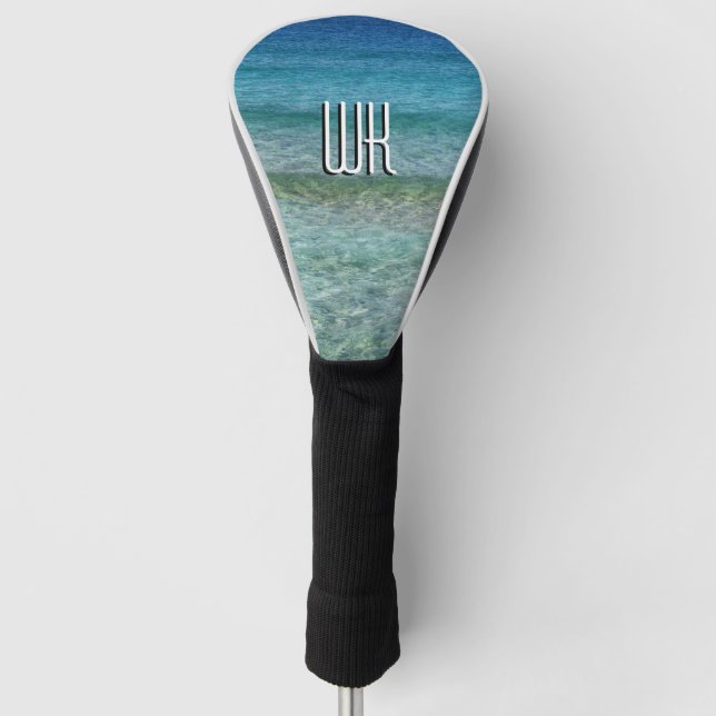 Funda Para Palo De Golf Hermoso Mar Caribe Tranquilo Monogramado (Anverso)