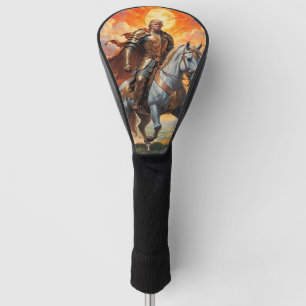Funda Para Palo De Golf Heroico guerrero Trump en armería dorada