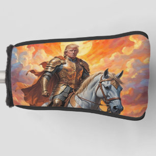 Funda Para Palo De Golf Heroico guerrero Trump en armería dorada