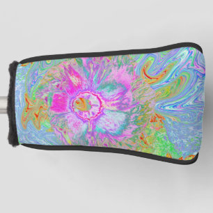Funda Para Palo De Golf Hibiscus psicodélico de rosa caliente y ultraviole