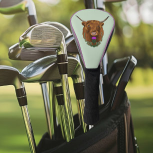 Funda Para Palo De Golf Highland Scottish Cow Purple Celtic Knot Work