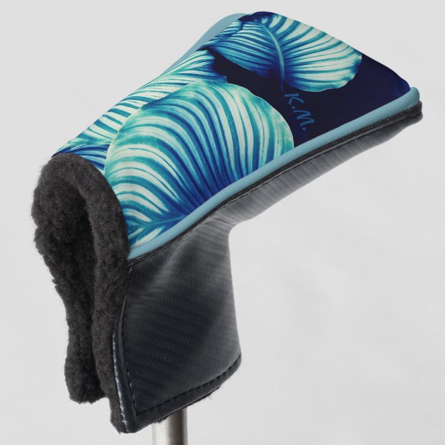 Funda Para Palo De Golf Hojas azules tropicales (Anverso 3/4)