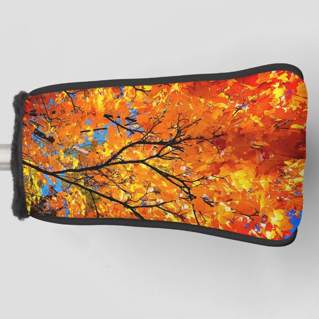 Funda Para Palo De Golf hojas naranjas (Anverso)