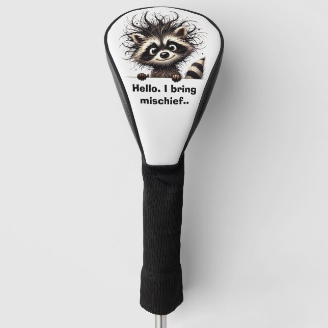 Funda Para Palo De Golf Hola. Traigo travieso Mapache  (Anverso)