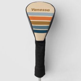Funda Para Palo De Golf Horizonte Índigo a través de rayas con nombre