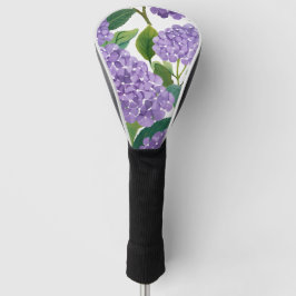 Funda Para Palo De Golf Hortensia Púrpura Acuarela Floral Costero