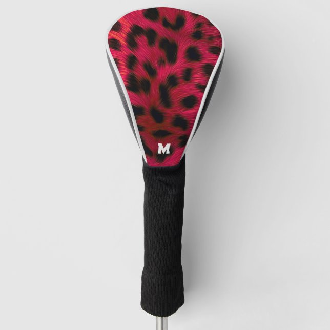 Funda Para Palo De Golf Hot Pink Leopard Print Faux  (Anverso)