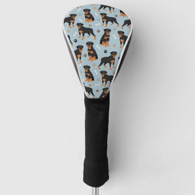 Funda Para Palo De Golf Huesos y patas de perro de Rottweiler (Anverso)