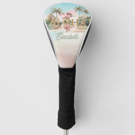 Funda Para Palo De Golf Hula Chica Aloha Hawaii Nombre personalizado Tapa