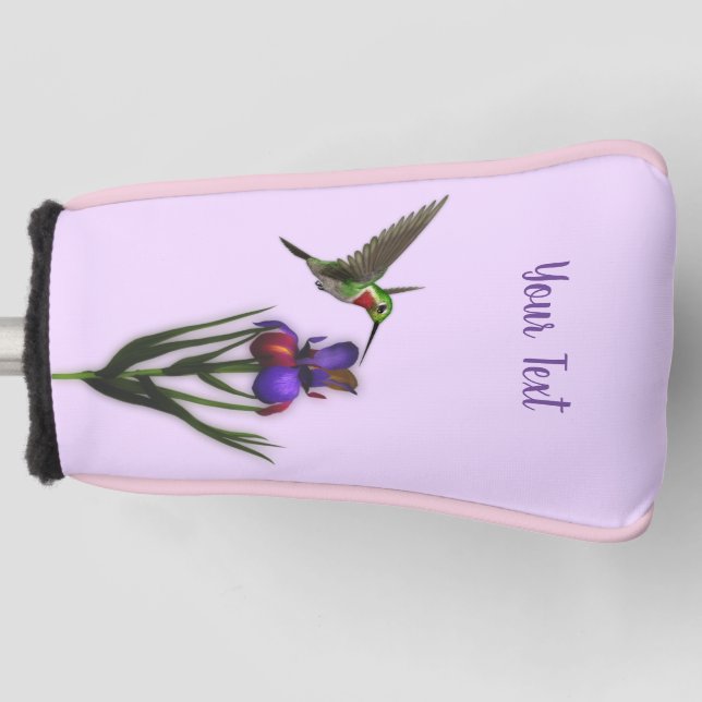 Funda Para Palo De Golf Hummingbird Y Iris Flower Personalizadas    (Anverso)