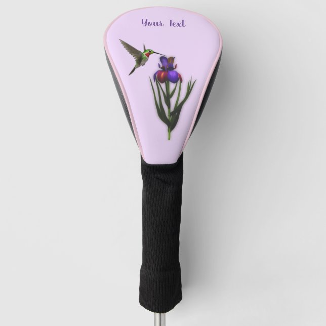 Funda Para Palo De Golf Hummingbird Y Iris Flower Personalizadas   (Anverso)