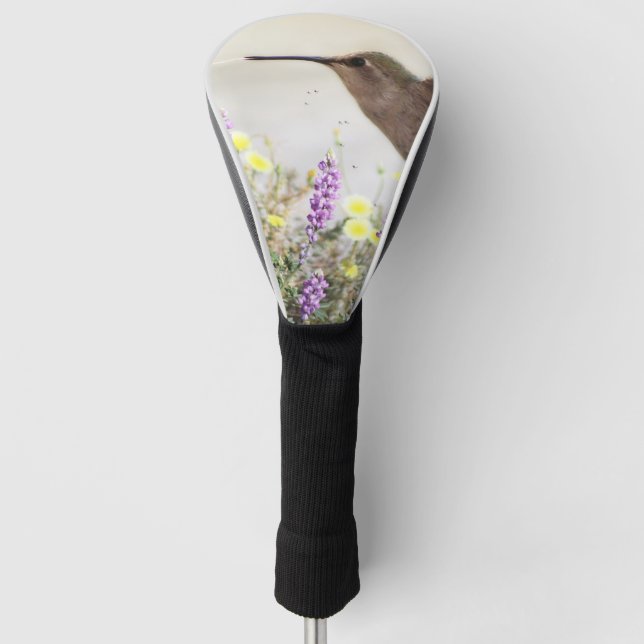 Funda Para Palo De Golf Hummingbird y Wildflowers Arte Digital (Anverso)
