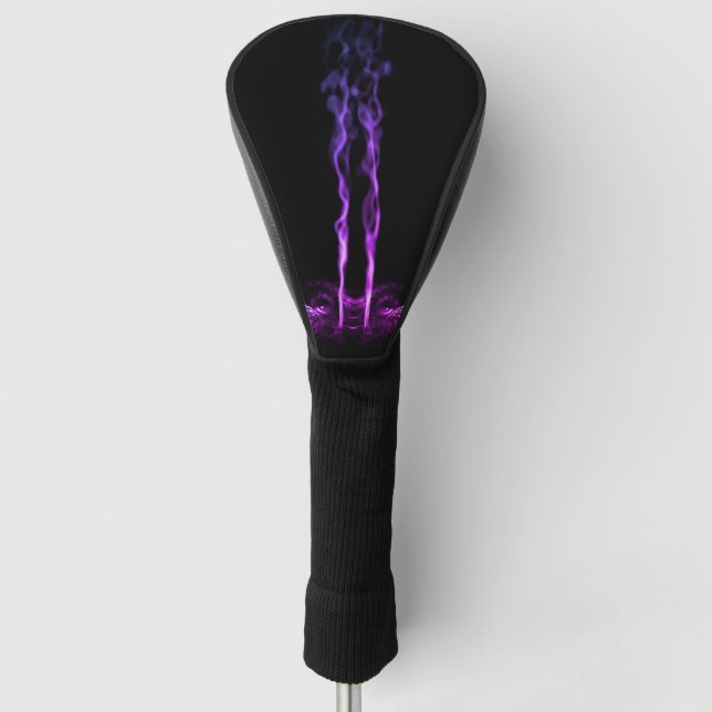 Funda Para Palo De Golf Humo de dragón negro y morado (Anverso)