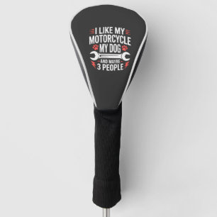Funda Para Palo De Golf Humor de dueño de perro en motocicleta