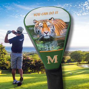 Funda Para Palo De Golf Humor Tu Mensaje Tigre Monograma Inicial