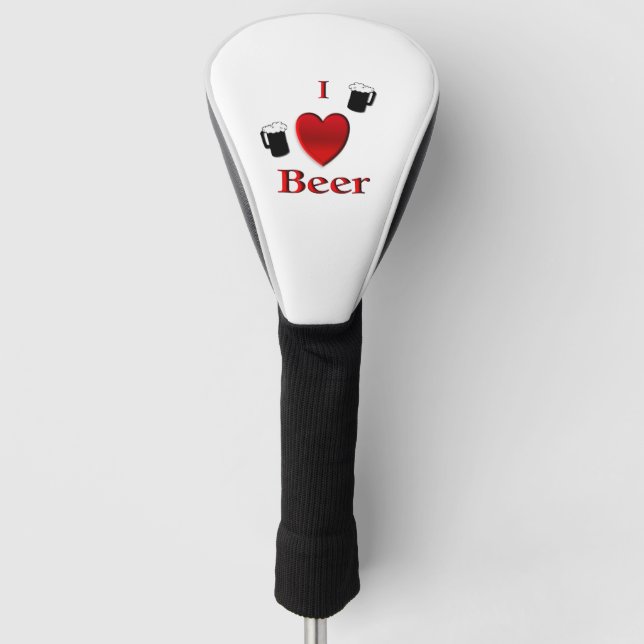 Funda Para Palo De Golf I Heart Beer Design (Anverso)