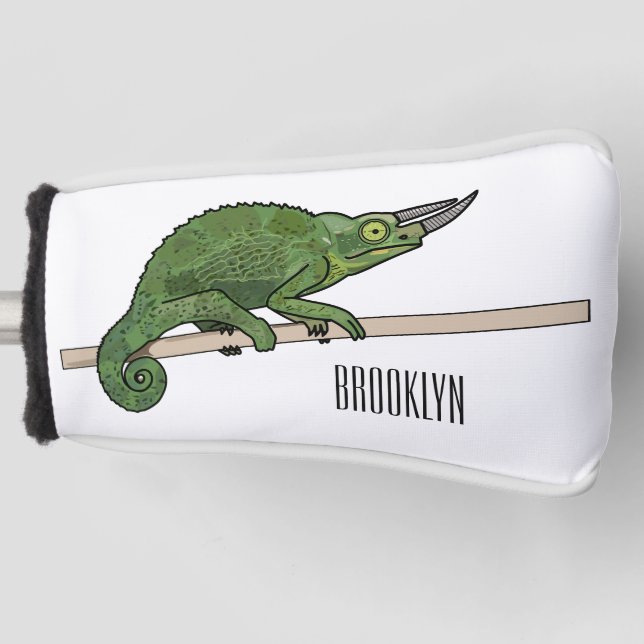 Funda Para Palo De Golf Ilustracion chameleon personalizado de Jackson (Anverso)