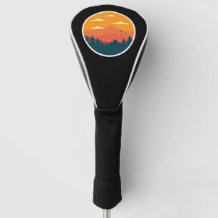 Funda Para Palo De Golf Ilustracion de atardecer de montaña