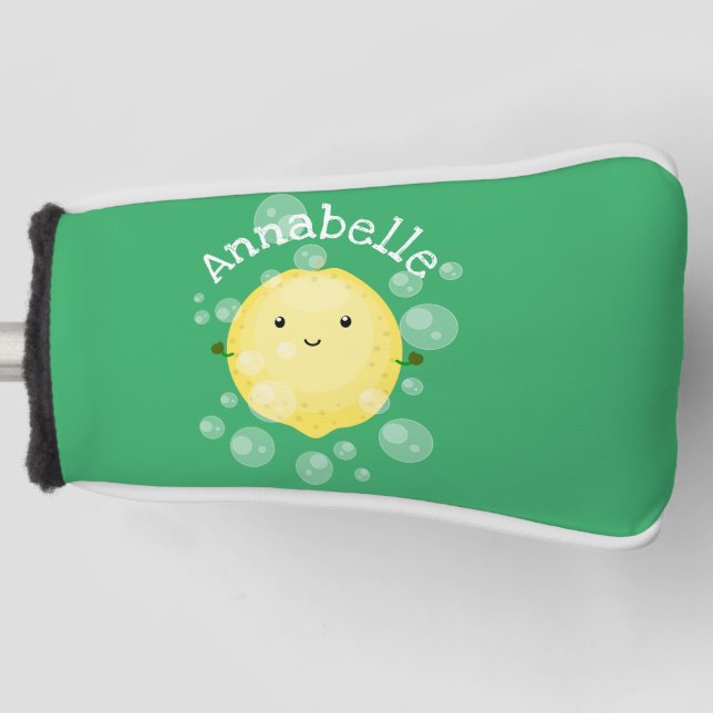 Funda Para Palo De Golf Ilustracion de burbujas de personalizado de limón (Anverso)