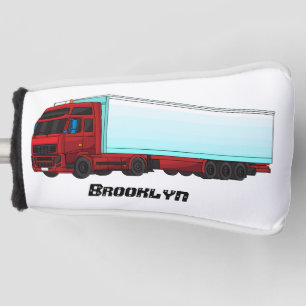 Funda Para Palo De Golf Ilustracion de camión de remolques rojos