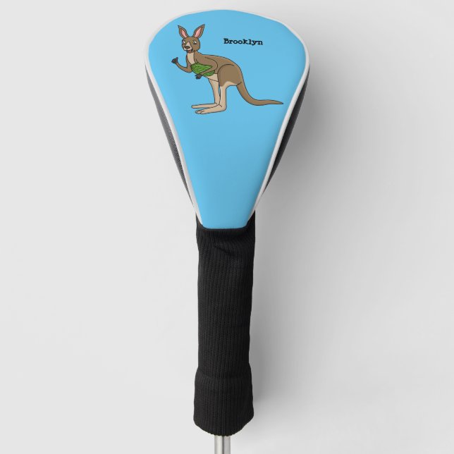 Funda Para Palo De Golf Ilustracion de canguro australiano bastante feliz (Anverso)