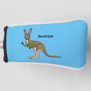 Funda Para Palo De Golf Ilustracion de canguro australiano bastante feliz