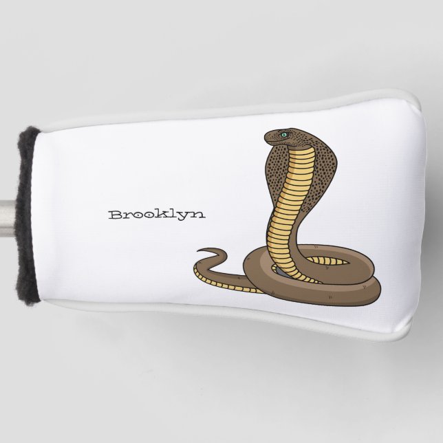Funda Para Palo De Golf Ilustracion de cobra marrón (Anverso)