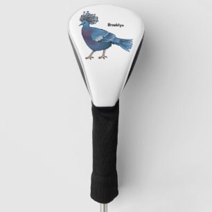 Funda Para Palo De Golf Ilustración de dibujos animados de paloma coronada