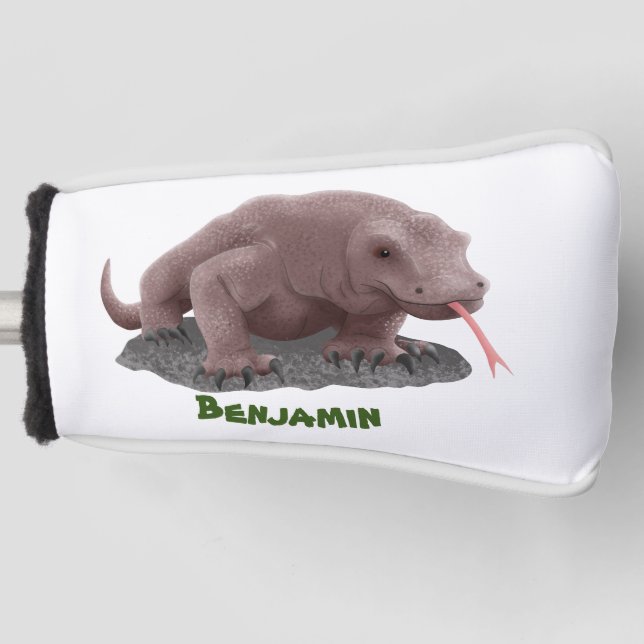 Funda Para Palo De Golf Ilustracion de dragón de Komodo (Anverso)