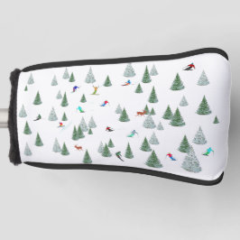 Funda Para Palo De Golf Ilustración de esquiadores en esquí cuesta abajo