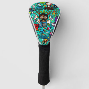 Funda Para Palo De Golf ilustración de grafiti