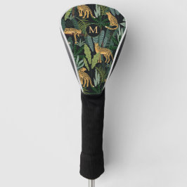 Funda Para Palo De Golf Ilustración de la selva de leopardos patrón contin