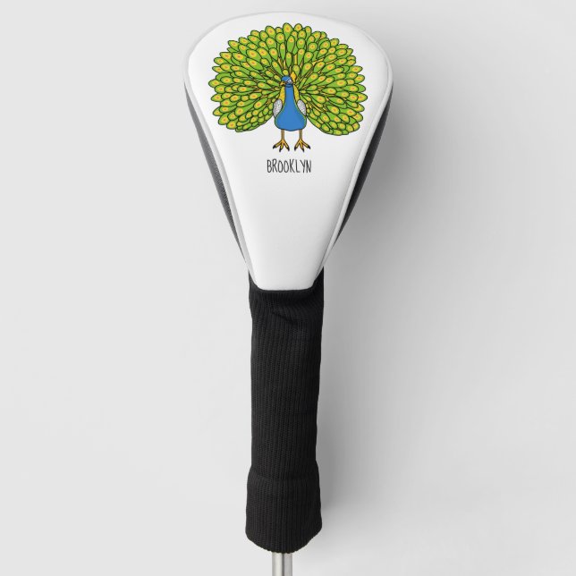 Funda Para Palo De Golf Ilustracion de pájaro pavo real (Anverso)
