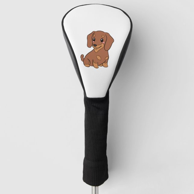 Funda Para Palo De Golf Ilustracion de perro de Dachshund (Anverso)