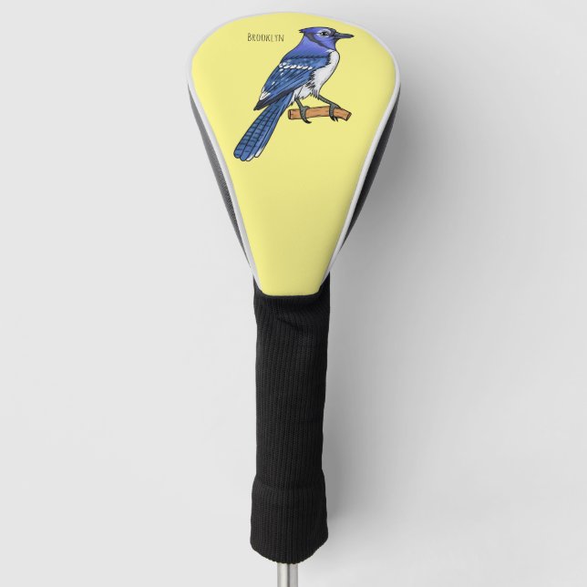 Funda Para Palo De Golf Ilustracion de personalizado de ave azul jay (Anverso)