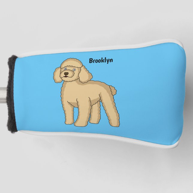 Funda Para Palo De Golf Ilustracion de personalizado de caniche marrón fel (Anverso)