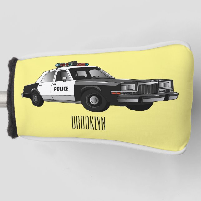 Funda Para Palo De Golf Ilustracion de personalizado de coches de policía (Anverso)