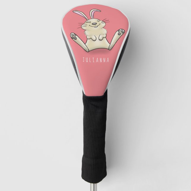 Funda Para Palo De Golf Ilustracion de personalizado de conejo de conejo d (Anverso)