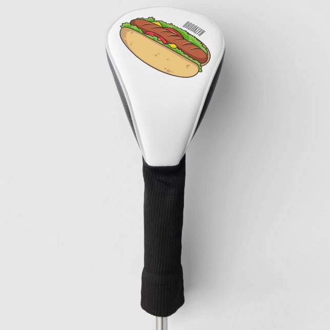 Funda Para Palo De Golf Ilustracion de personalizado de hot dog (Anverso)