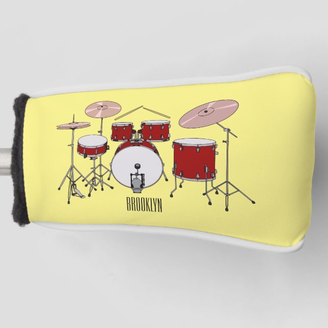 Funda Para Palo De Golf Ilustracion de personalizado de kit de tambor (Anverso)