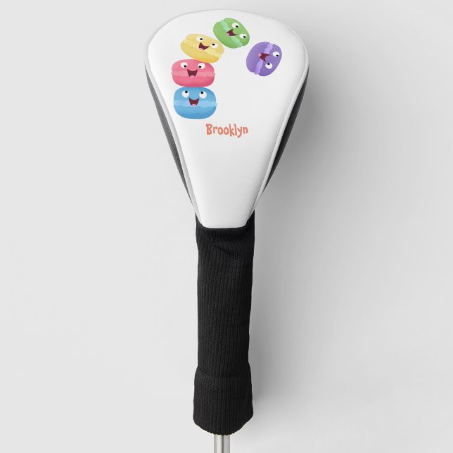 Funda Para Palo De Golf Ilustracion de personalizado de macarons graciosos (Anverso)