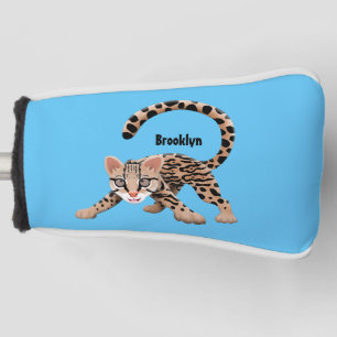 Funda Para Palo De Golf Ilustracion de personalizado de ocelot de Cute