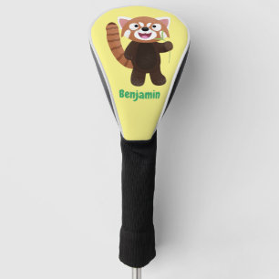 Funda Para Palo De Golf Ilustracion de personalizado de panda rojo